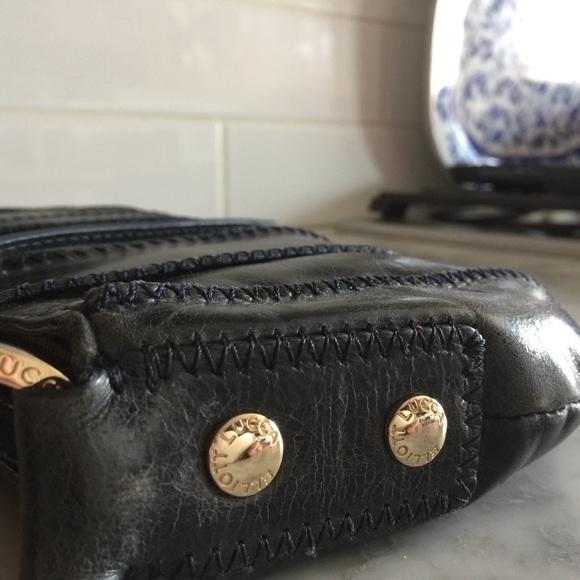 Distressed Genuine Leather Elliot Lucca Blue Bag - Picture 6 of 8